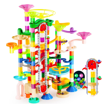 JOYIN 236Pcs Glowing Marble Run with Motorized Elevator