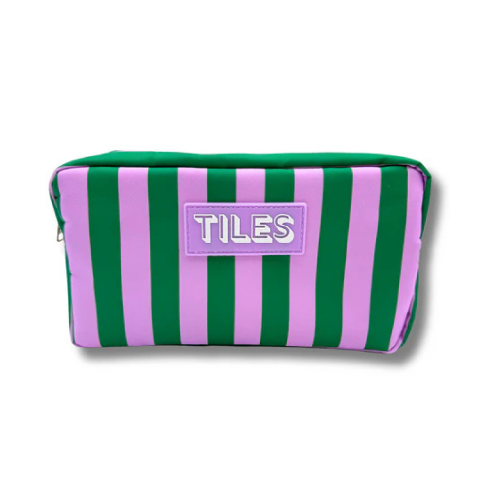 My Fair Mahjong - Premium Mahjong Tile Bag - Purple & Green Stripes