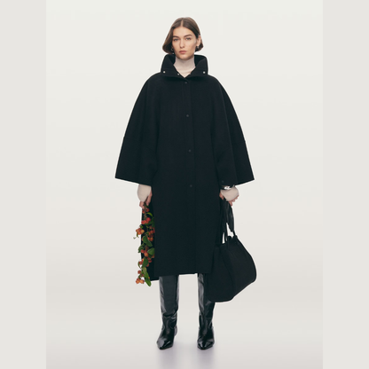 Arket Doublé Wool-Blend Cape - Black