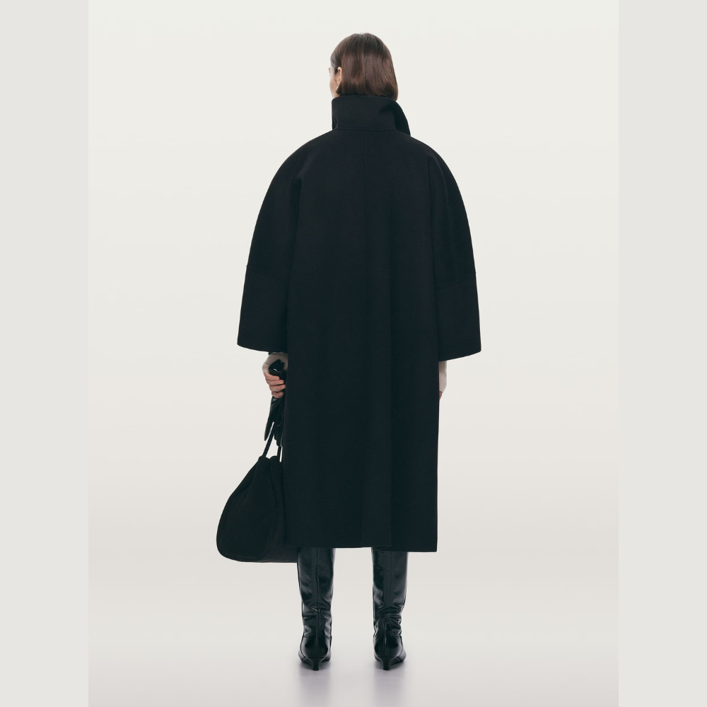 Arket Doublé Wool-Blend Cape - Black