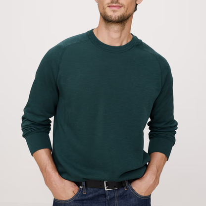 Banana Republic Slub Double-Knit Crew-Neck T-Shirt - Storm Slate Green