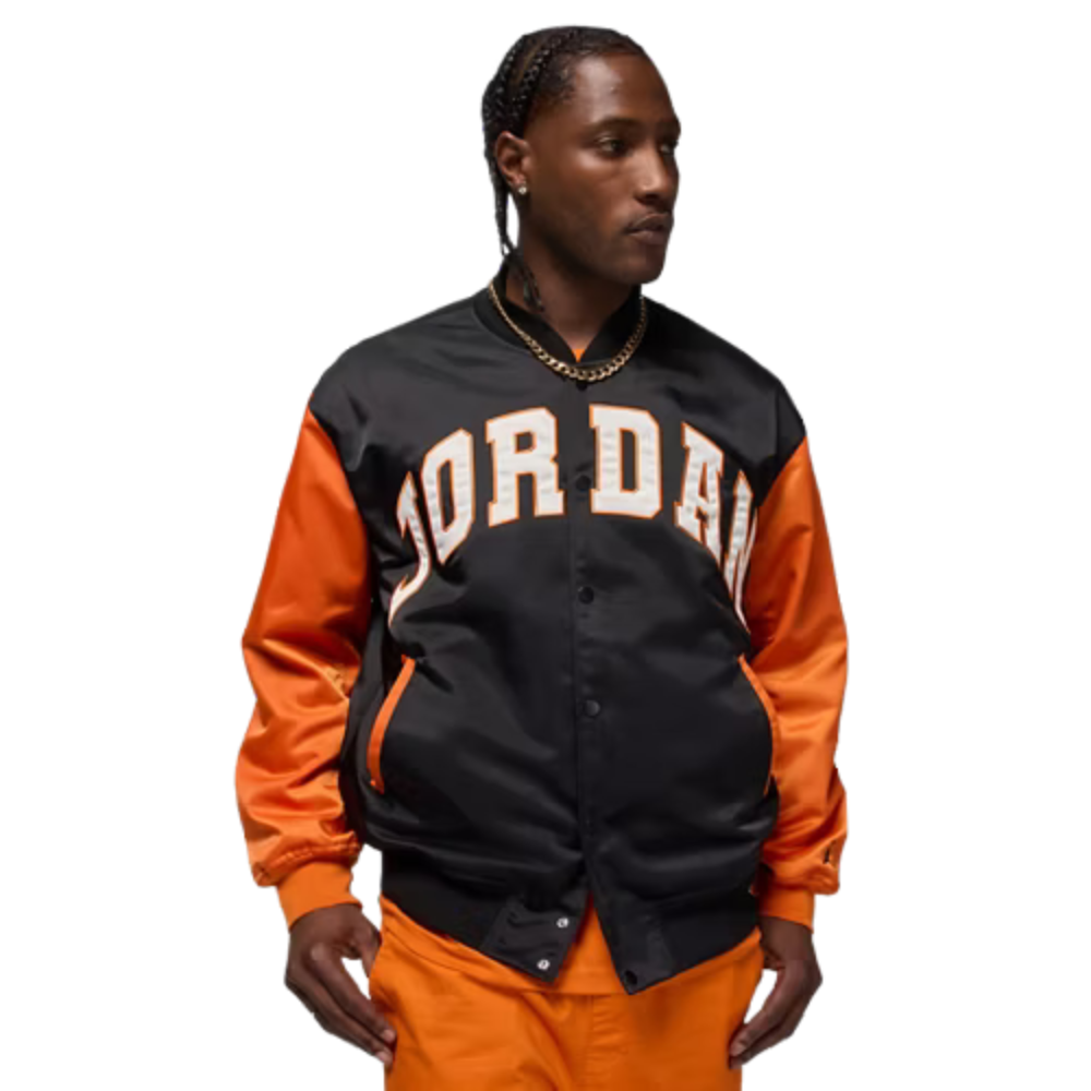 Jordan Brooklyn Collegiate Varsity Jacket - Black/Orange