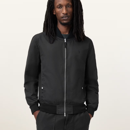 AllSaints Bassett Reversible Ramskull Bomber Jacket - Black/Dull Green
