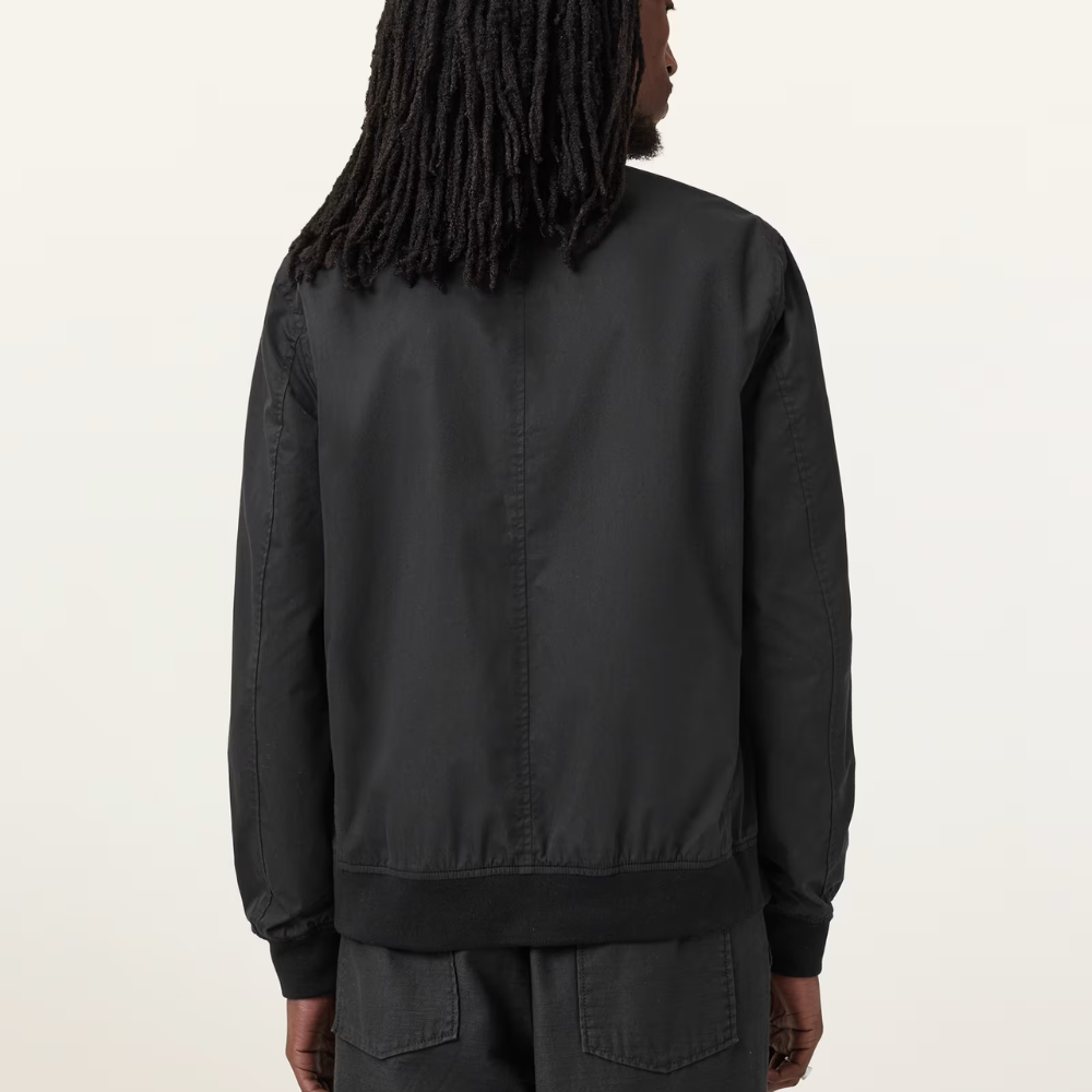 AllSaints Bassett Reversible Ramskull Bomber Jacket - Black/Dull Green