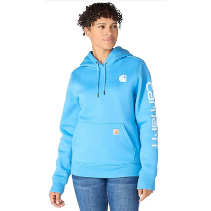 Carhartt Women's Iconic Clarksburg Logo Sweatshirt - Tranquil Blue Heather