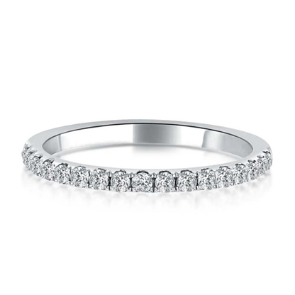 Rodiffy Moissanite 0.5 Ct Full Eternity Thin Wedding Band For Women - Size 10