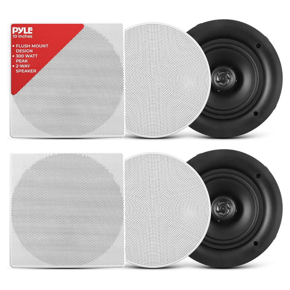Pyle 10” Ceiling Wall Mount Speakers - Pair
