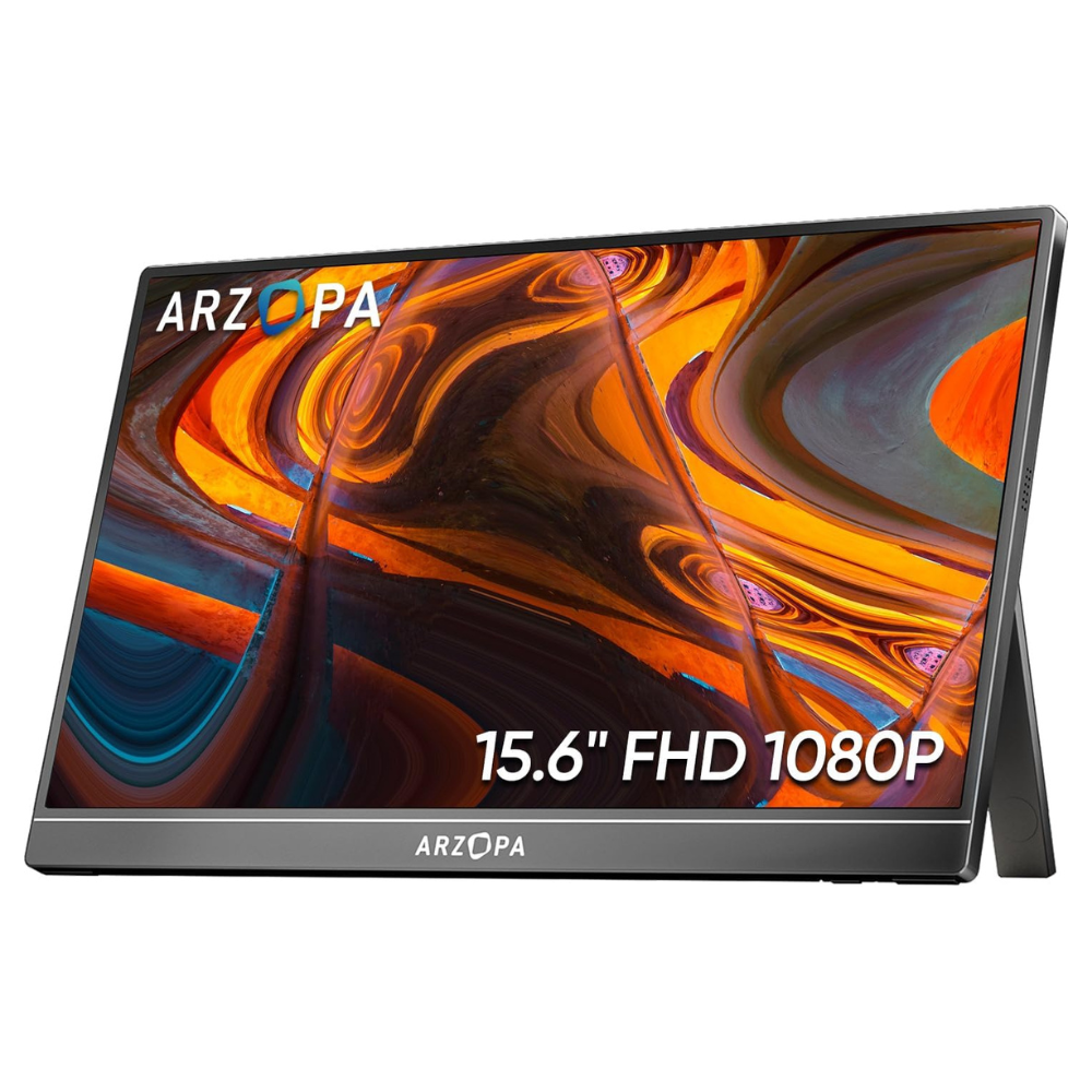 ARZOPA Portable Monitor 15.6'' FHD 1080P Kickstand