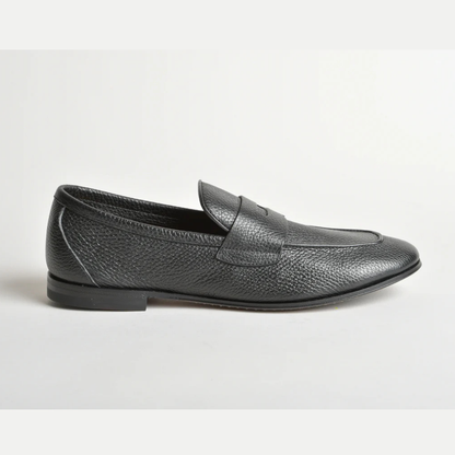 Henderson Baracco Black Deerskin Flex Loafer