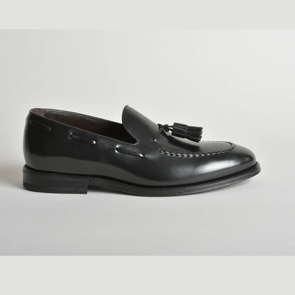Henderson Baracco Black Loafer with Tassels