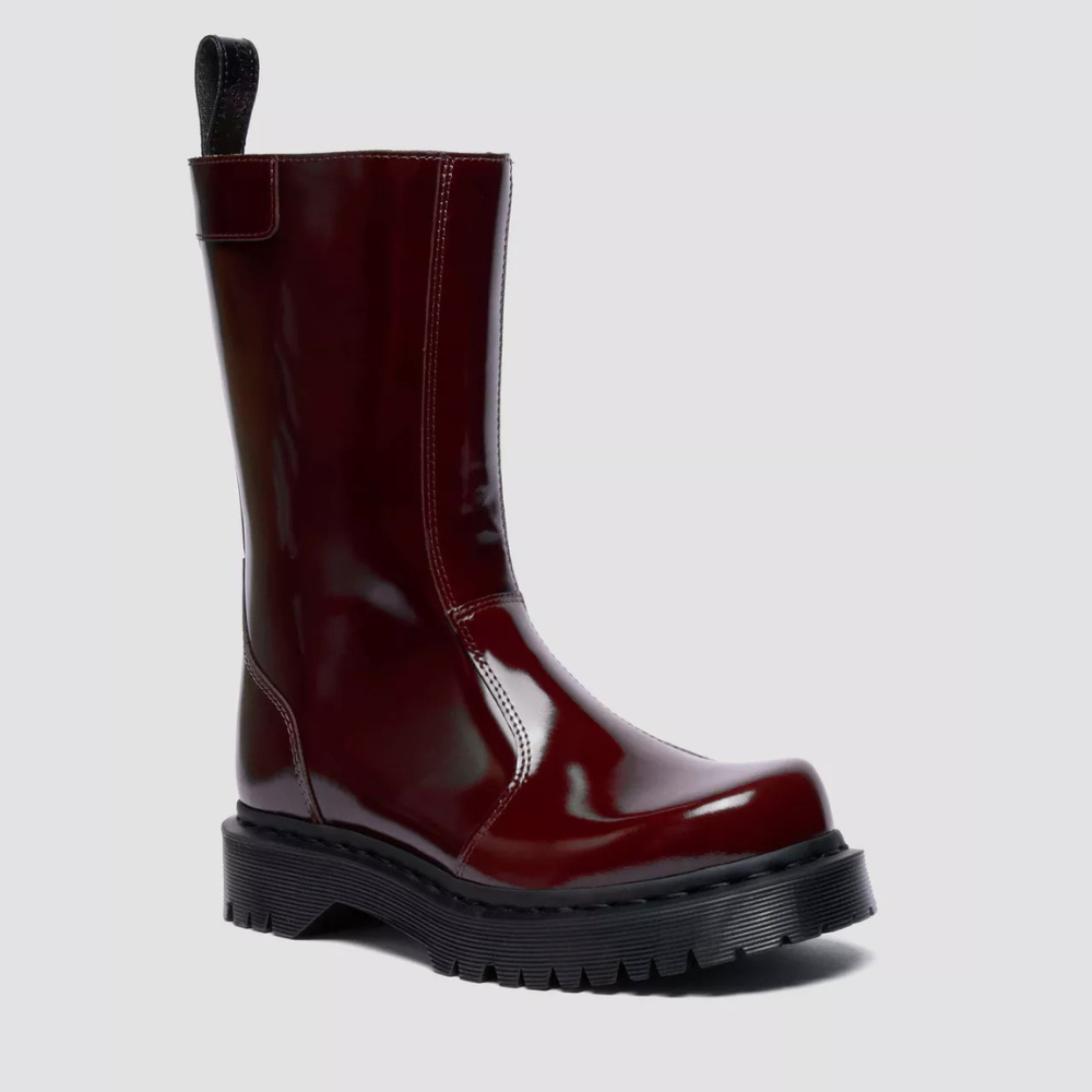 Dr. Martens Rejena Laquered Leather Boots - Cherry Red