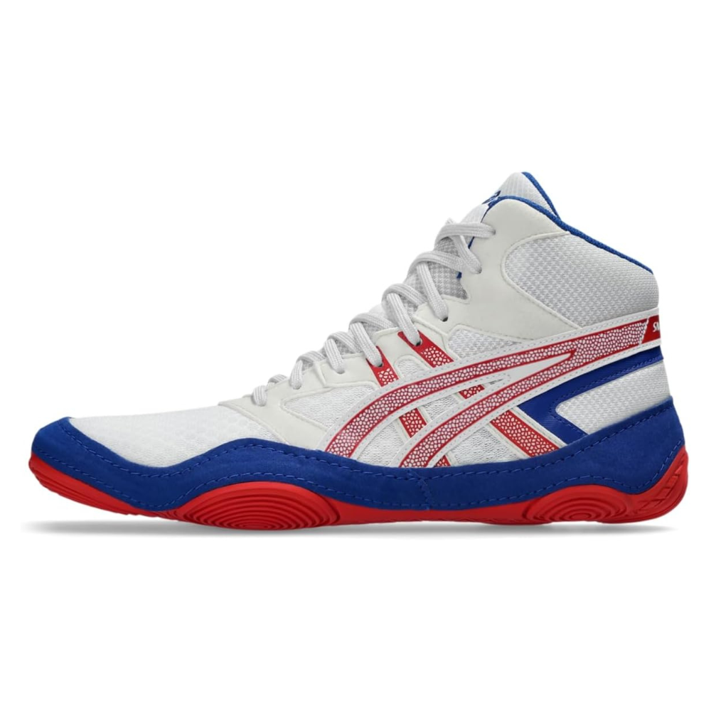 ASICS Men's Snapdown 4 Wrestling Shoes - White/Classic Red