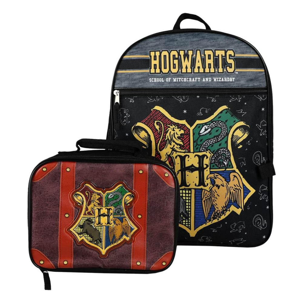 Harry Potter Hogwarts House Crest Lunch Bag 16" Backpack Set