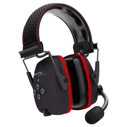Honeywell Sync Wireless Earmuff with Bluetooth 4.1 - Black/Red
