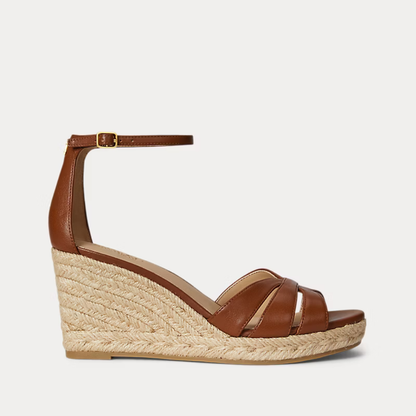 Ralph Lauren Nellie Nappa Leather Espadrille - Lauren Tan
