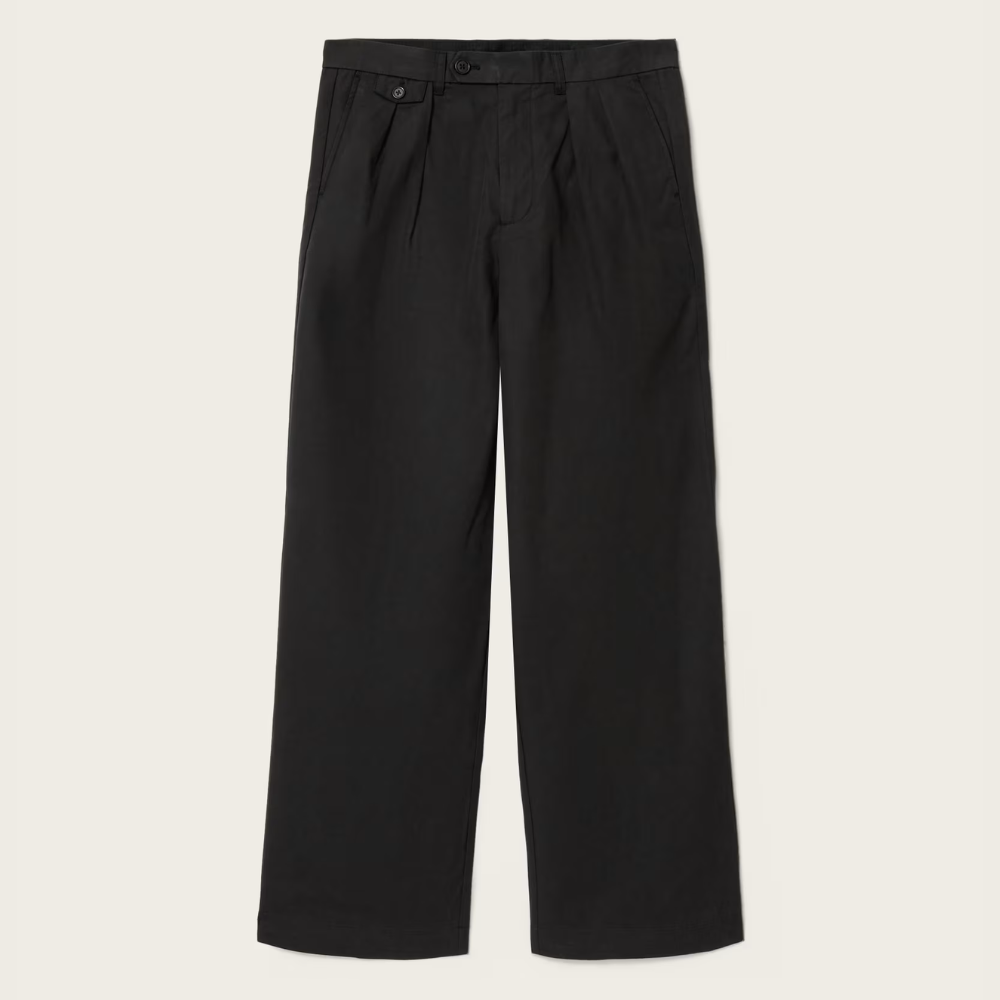 AllSaints Conway Wide Leg Pleated Trousers - Tanner Black