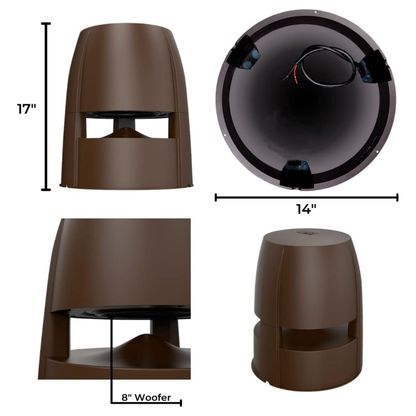 OSD Forza 8" Omni Speaker 200W, 360-degree Dispersion IP65 Rated - Bronze