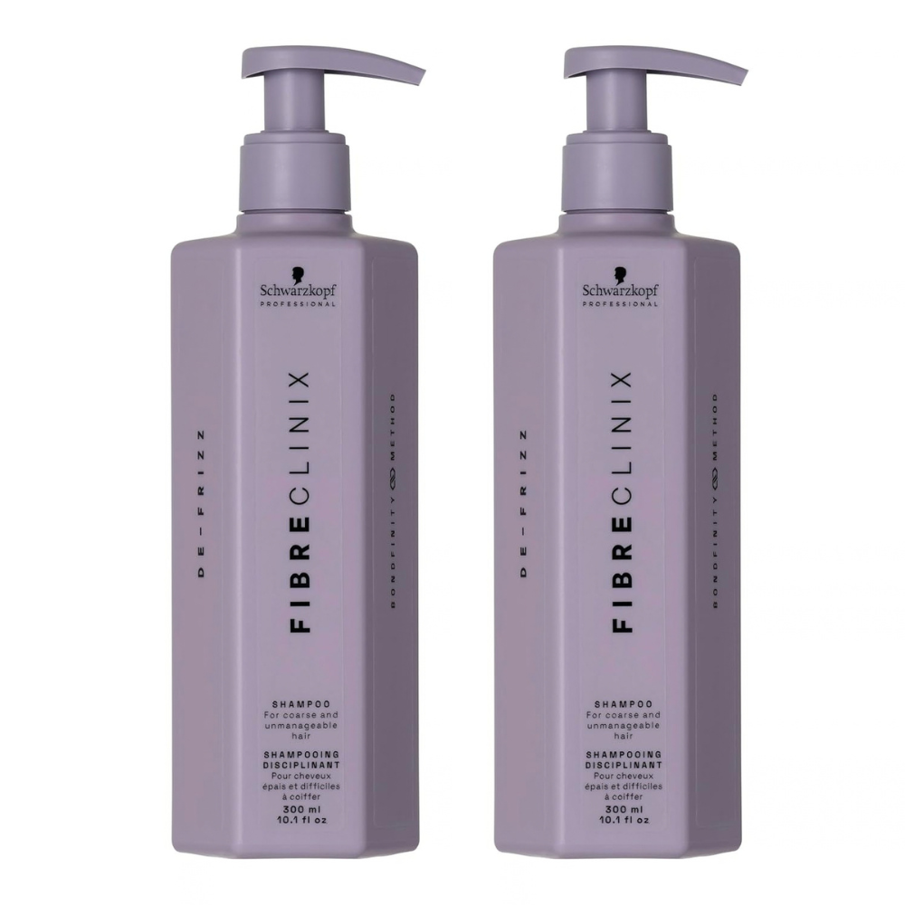 Schwarzkopf Fibre Clinix De-Frizz Shampoo, Bond Repair, 300mL - 2 Pack