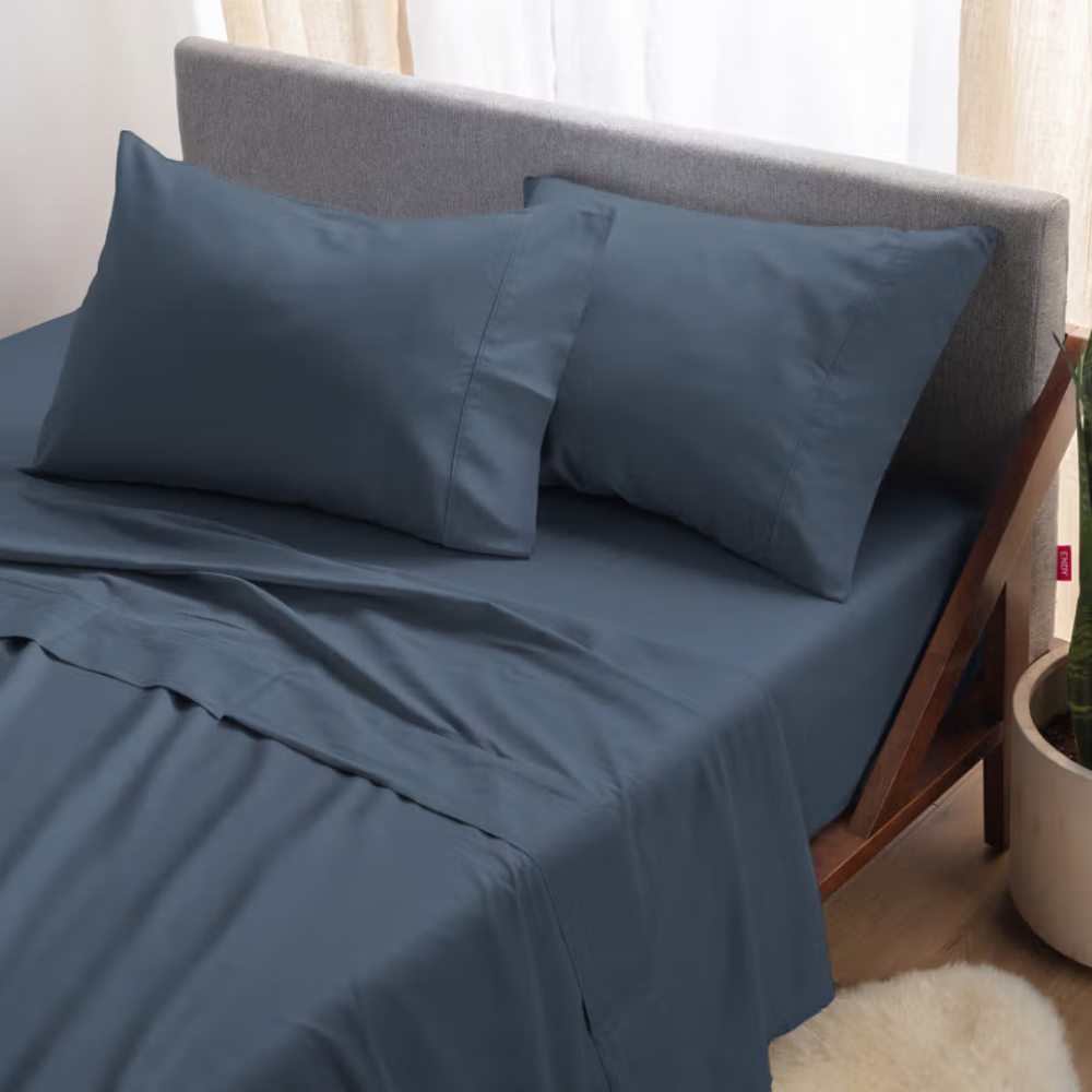 Endy The Sheet Set Percale - King in Midnight Navy