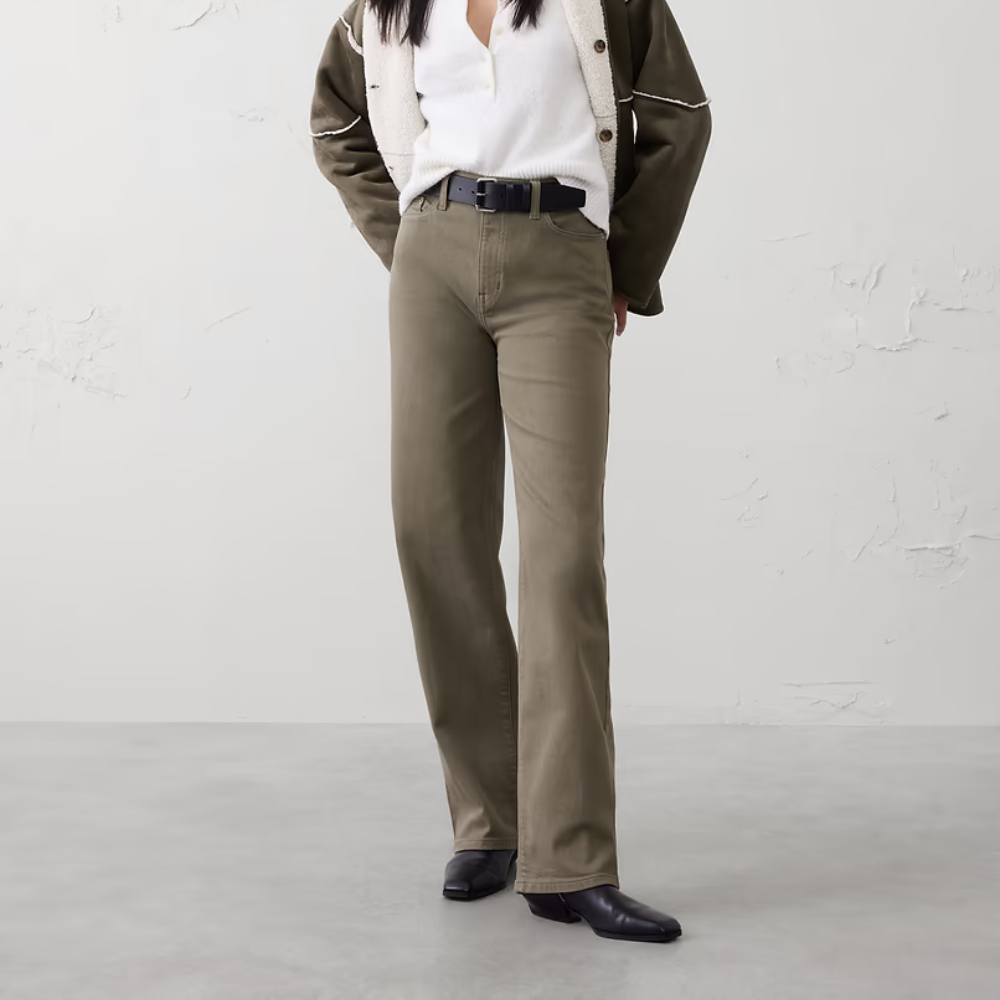 Banana Republic Straight High-Rise Jean - Dark Olive
