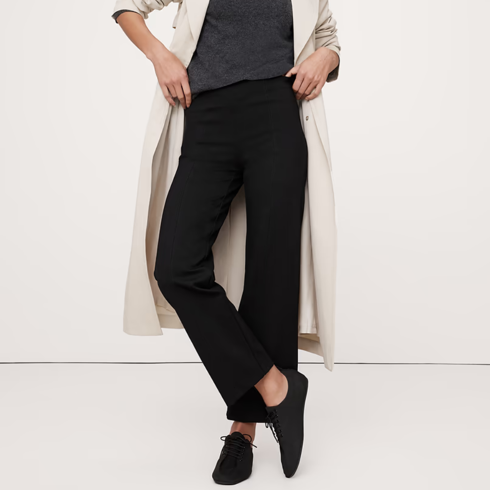 Banana Republic Straight Everywhere Ponte Ankle Pant - Black