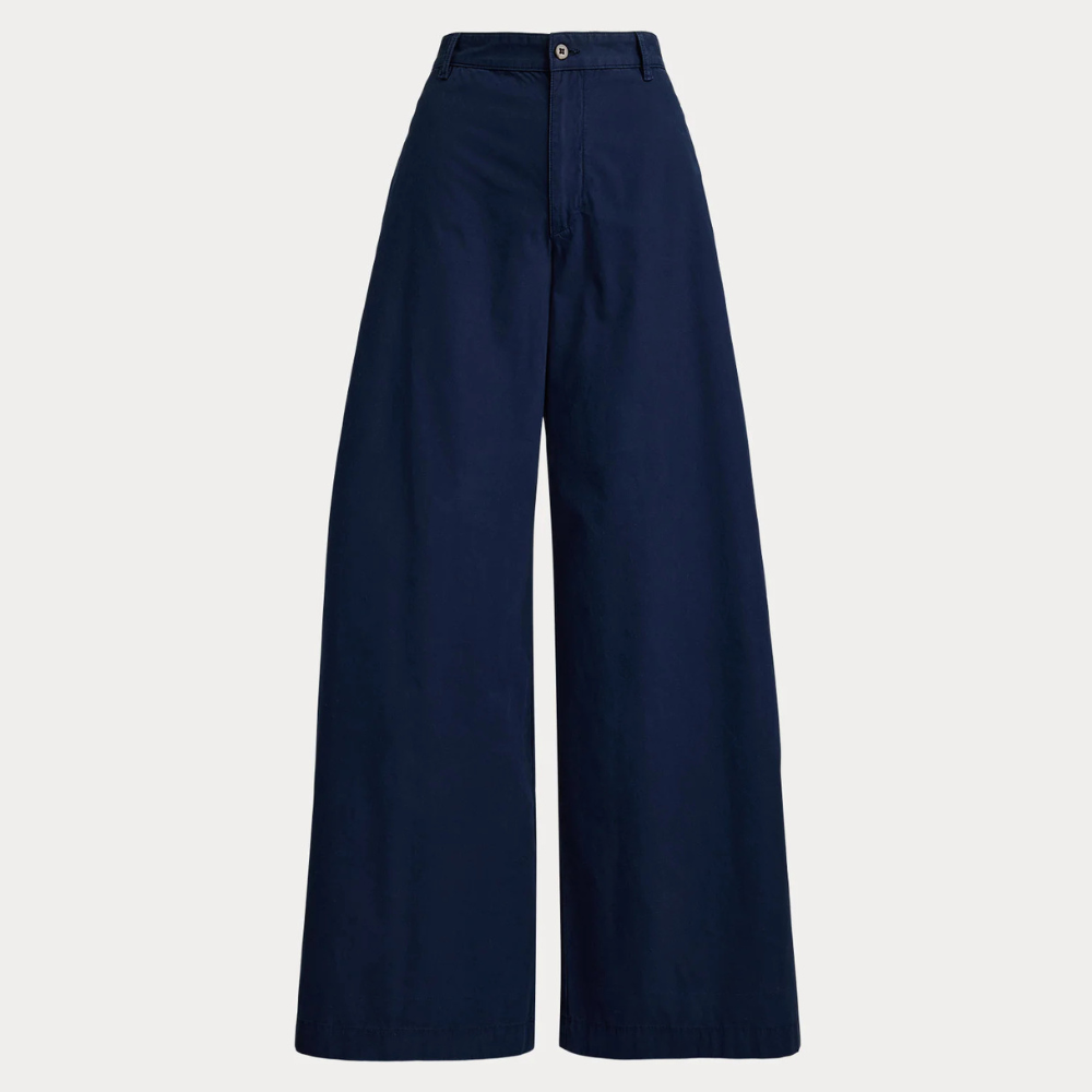 Polo Ralph Lauren Women's Cotton Relaxed Wide-Leg Pant - Navy
