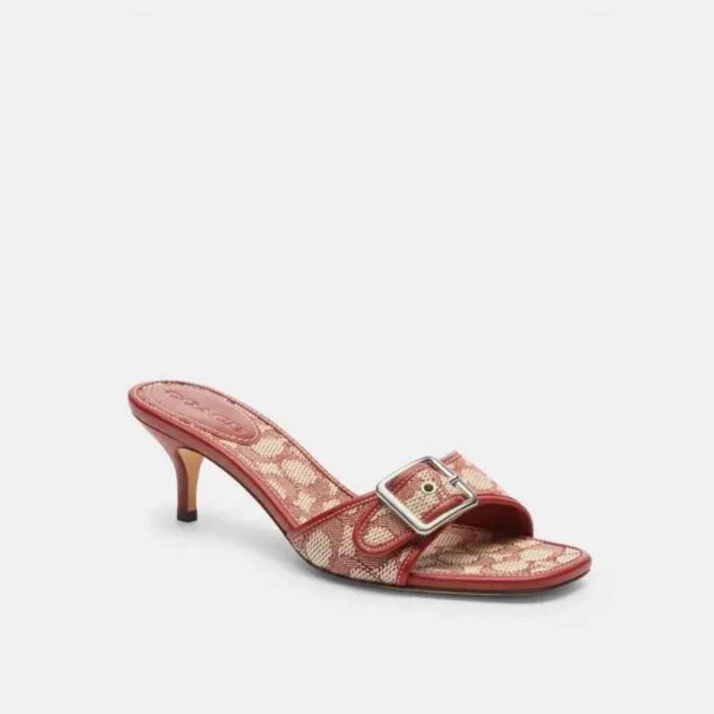 Coach Women's Margot Sandal In Signature Jacquard - Ruby