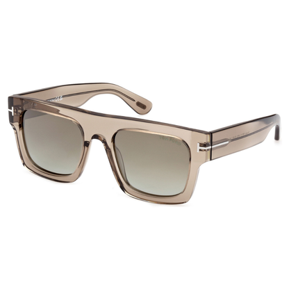 Tom Ford Fausto Sunglasses - Light Brown/Green Mirror