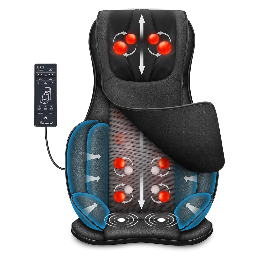 Snailax Shiatsu Massage Chair Neck Back Massager with Heat & Compress - PICK UP ONLY