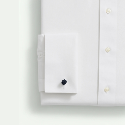 Brooks Brothers Men's Stretch Supima Cotton Broadcloth Londoner Collar Dress Shirt - White