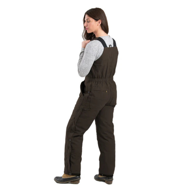 Berne Women's Softstone Duck Insulated Bib Overall - Dark Brown