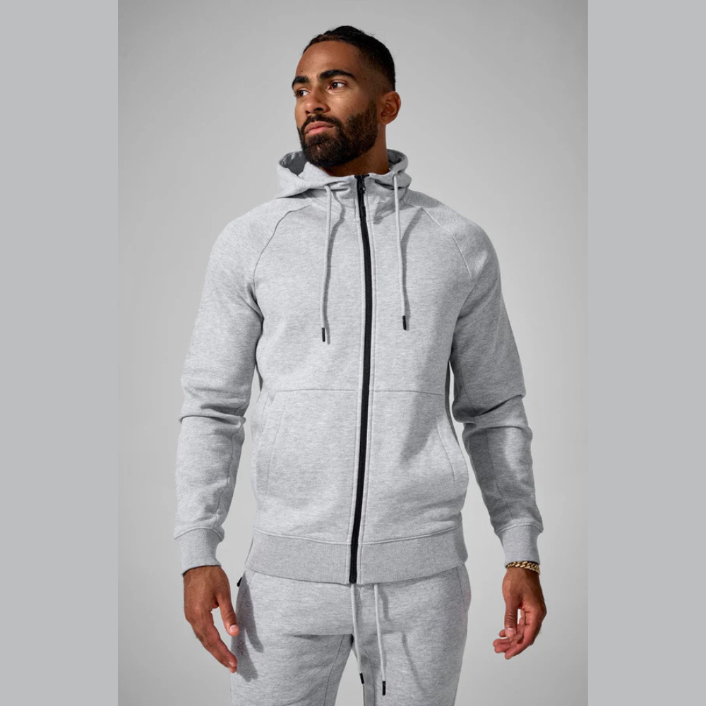 Jordan Craig Uptown Zip Up Hoodie - Heather Grey
