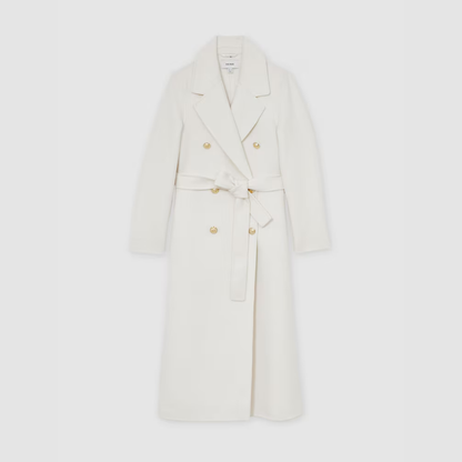 Reiss Dora Double-Breasted Blindseam Coat Wool-Blend in Cream