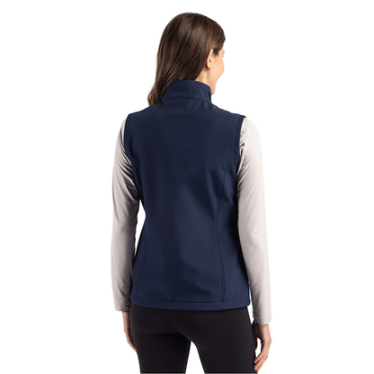 Cutter & Buck Clique Telemark Recycled Stretch Softshell Womens Full Zip Vest - Dark Navy