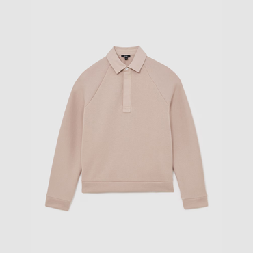 Reiss Costello Cotton-Blend Fleece-Back Polo Shirt in Pink
