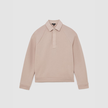 Reiss Costello Cotton-Blend Fleece-Back Polo Shirt in Pink