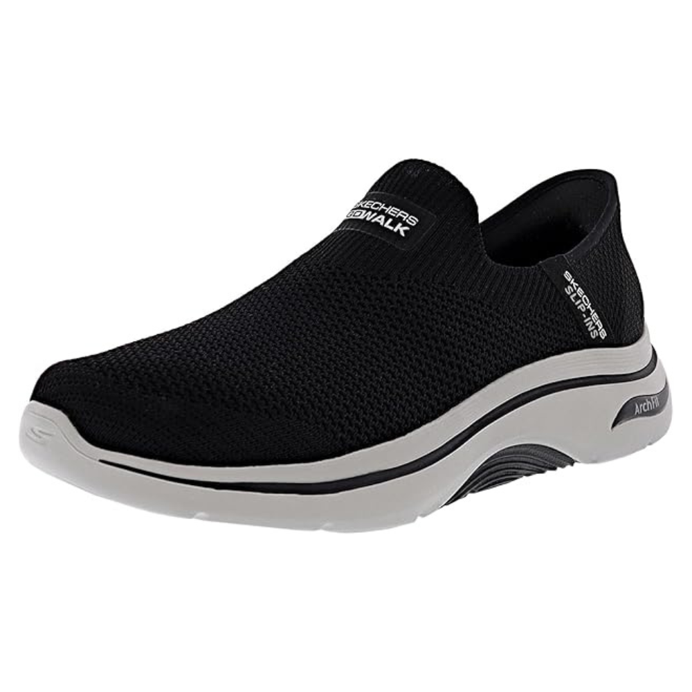Skechers Mens Slip-Ins: Go Walk Arch Fit 2.0- Iconic Walking Shoes - Black/Grey