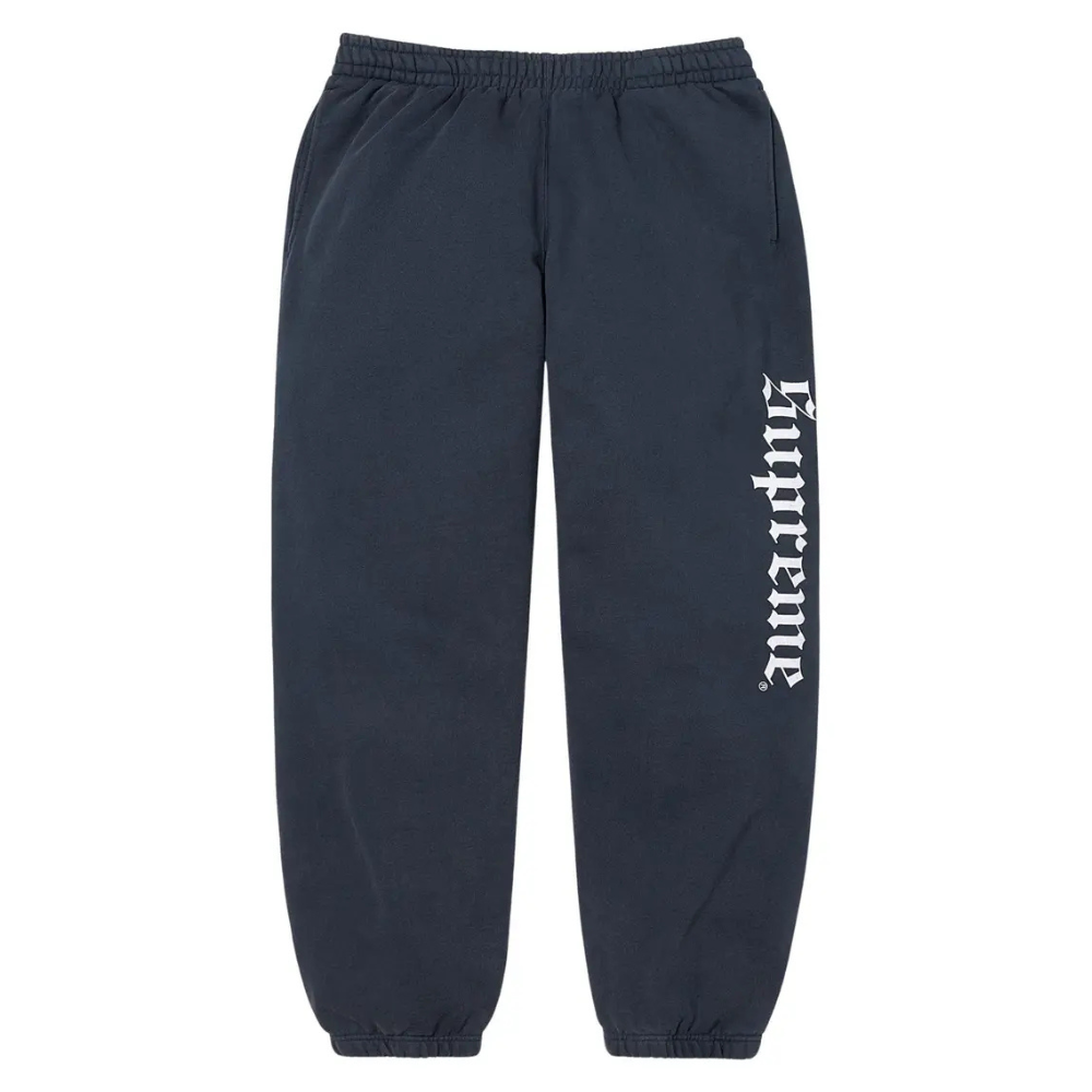 Supreme Washed Old English Sweatpant - Navy