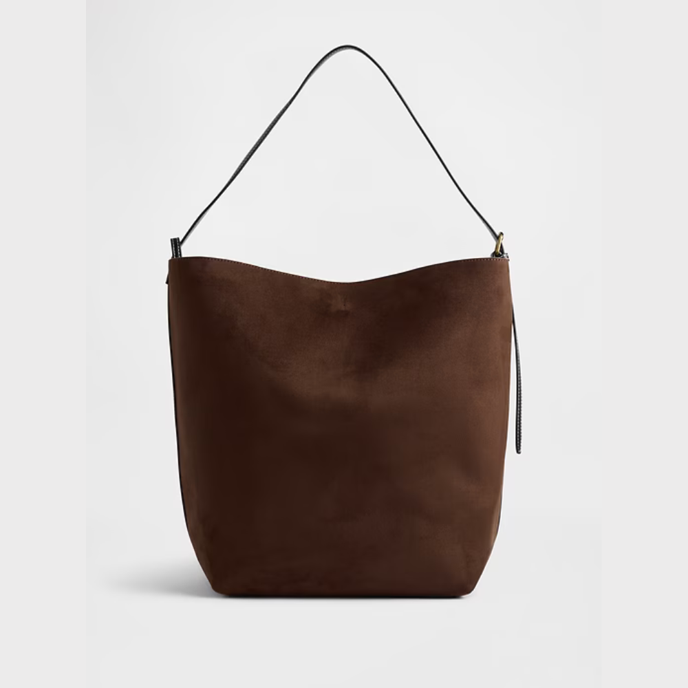 Gap Vegan Suede Bucket Bag - Chocolate Cake Brown