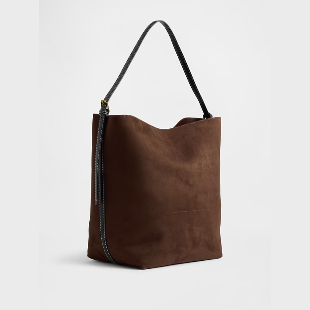 Gap Vegan Suede Bucket Bag - Chocolate Cake Brown