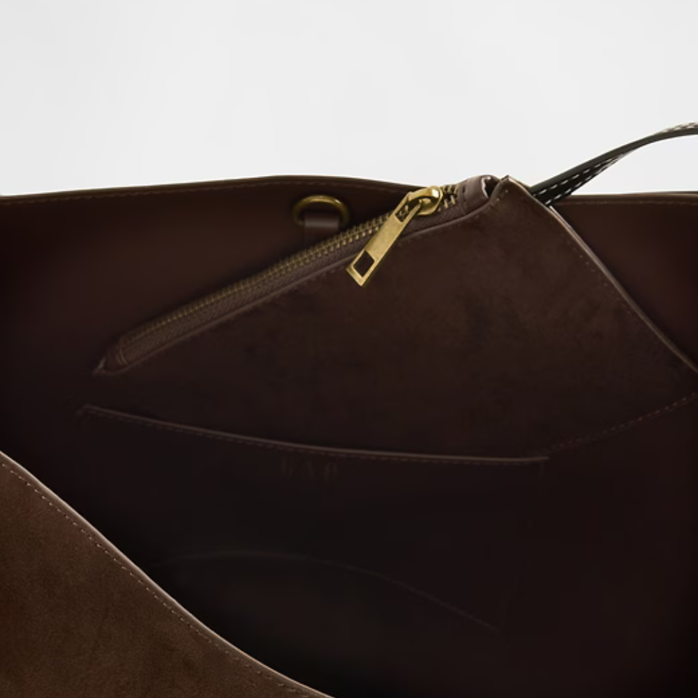 Gap Vegan Suede Bucket Bag - Chocolate Cake Brown