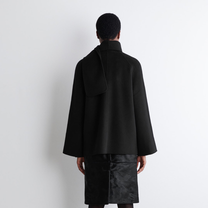 COS Double-Faced Wool Scarf Short Jacket Women's - Black
