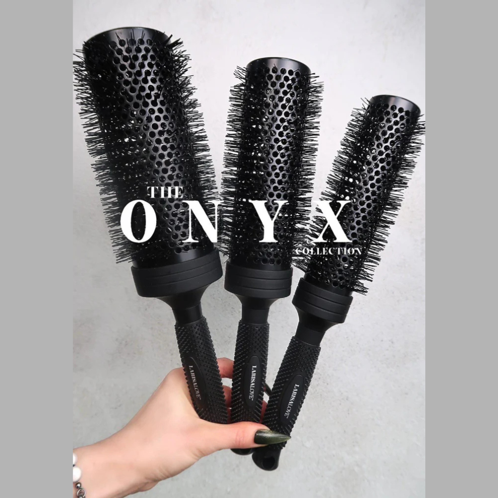 LarisaLove Onyx Collection: Ceramic & Ion Round Brush - 3 Pack (1.7" / 2" / 2.5")