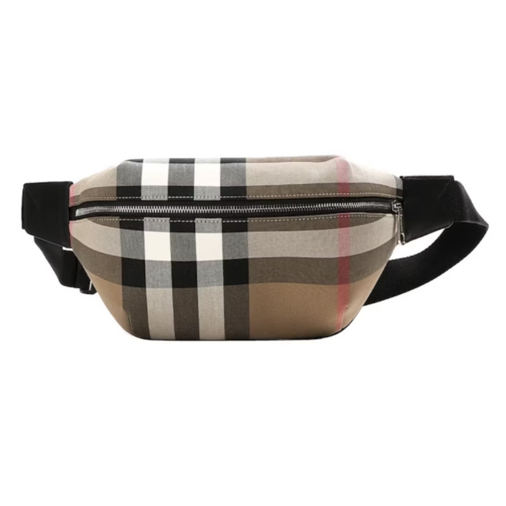 Burberry Sonny Check Canvas Bumbag - Taupe Brown