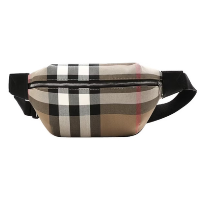 Burberry Sonny Check Canvas Bumbag - Taupe Brown