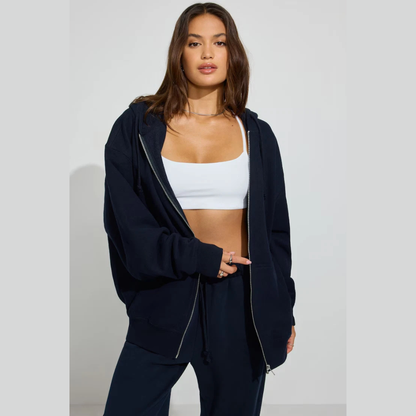 Garage SoftTerry Mega Oversized Zip-Up Hoodie - Mariana Blue