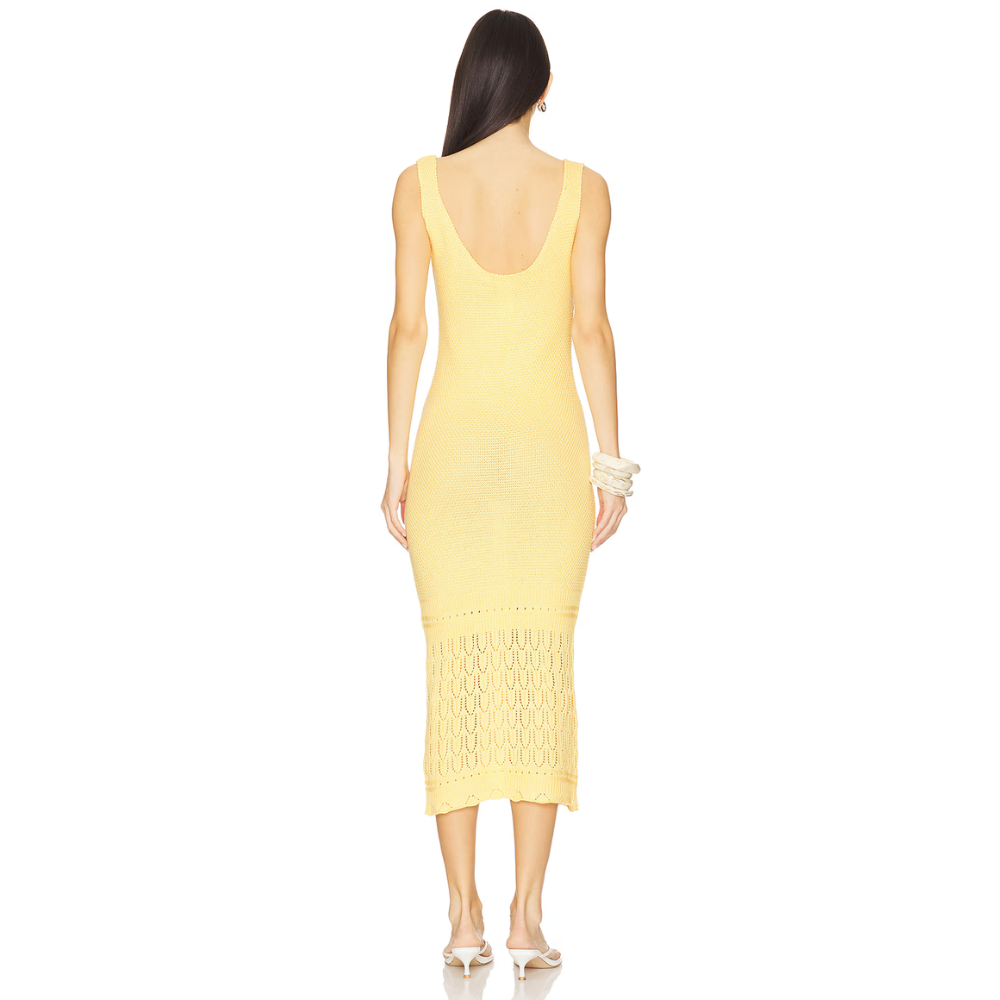 PEIXOTO Honeycomb Liv Knit Dress - Yellow