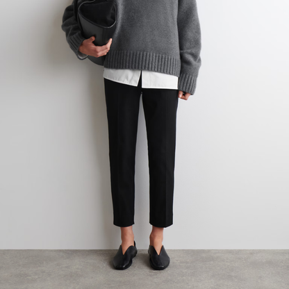 COS Slim-Leg Cropped Trousers - Black