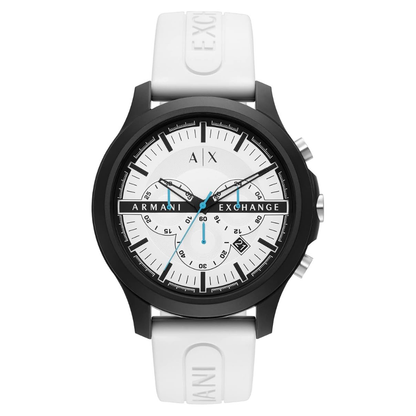 Armani Exchange Men's Chronograph White Silicone Band Watch - AX2435