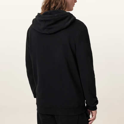 AllSaints Raven Zip Up Ramskull Hoodie - Black